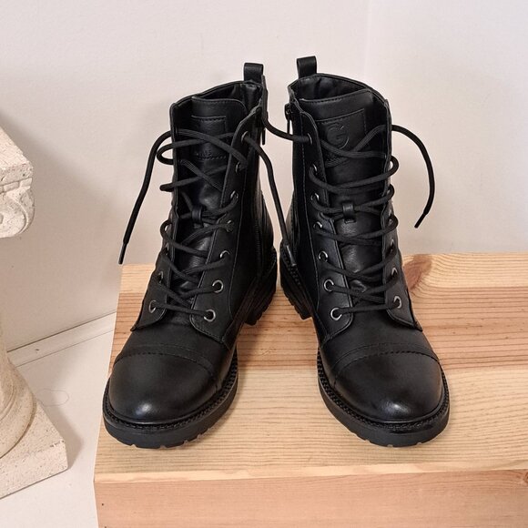 Guess Black Quilted Moto Boot Misses Size 6 1/2 NWOB - Picture 3 of 12